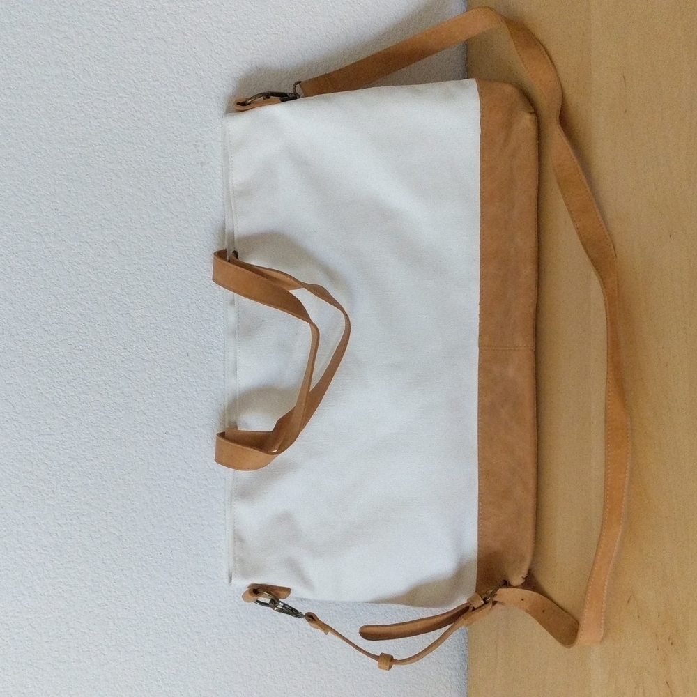 NWT Hearth & Hand with Magnolia white / tan satchel tote bag